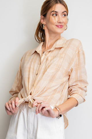 Khaki Simple Plaid Top | JQ Clothing Co.