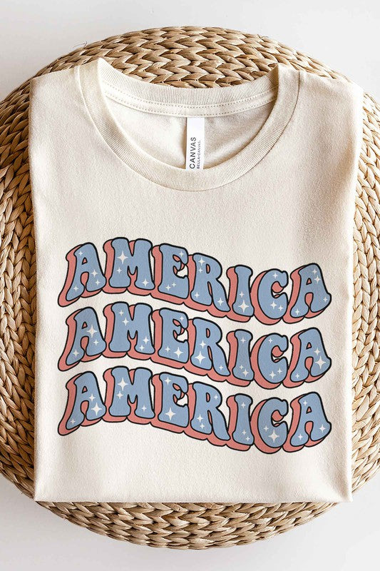America Repeating Curvy Tee | JQ Clothing Co.