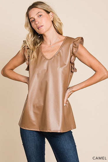 Pretty In Pleather Blouse | JQ Clothing Co.