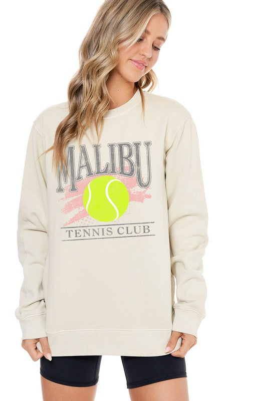 Malibu Bright Tennis Club Crewneck Sweatshirt | JQ Clothing Co.