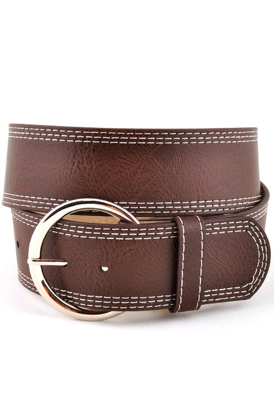 Brown Multi Stitched Belt | JQ Clothing Co.