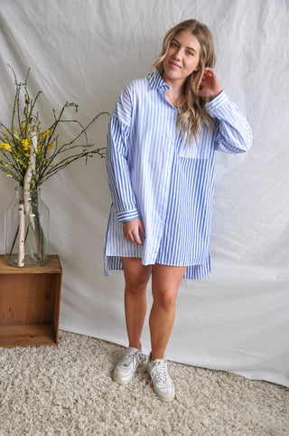 Beach Blue Striped Button Down | JQ Clothing Co.