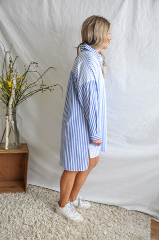 Beach Blue Striped Button Down | JQ Clothing Co.