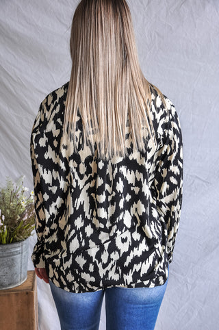 Black And White Print Blouse