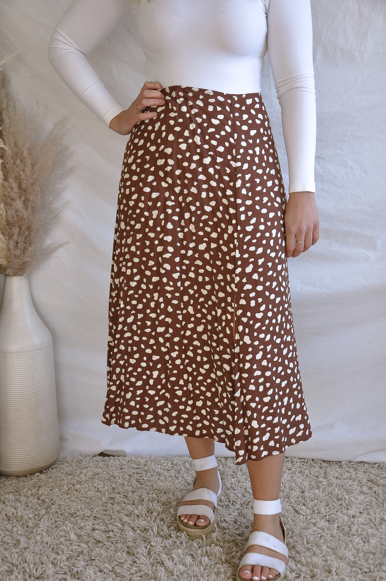 Brown Beauty Spotted Skirt | JQ Clothing Co.