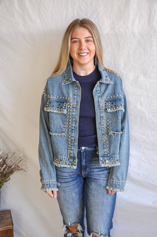 Chunky Stud Denim Jacket | JQ Clothing Co.