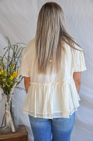 Cream Detailed Blouse | JQ Clothing Co.