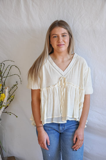 Cream Detailed Blouse | JQ Clothing Co.