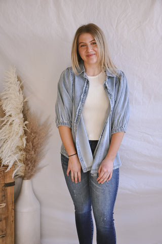 Dare You Denim Blouse | JQ Clothing Co.