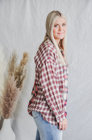 Multi-Plaid Destroyed Hem Flannel | JQ Clothing Co.