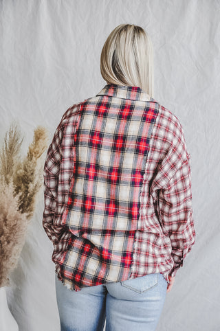 Multi-Plaid Destroyed Hem Flannel | JQ Clothing Co.