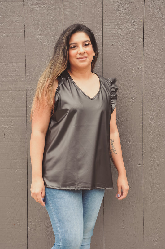 Pretty In Pleather Blouse | JQ Clothing Co.