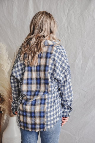 Multi-Plaid Destroyed Hem Flannel | JQ Clothing Co.