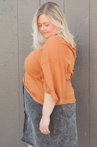 Caramel Dreams Curvy Blouse | JQ Clothing Co.