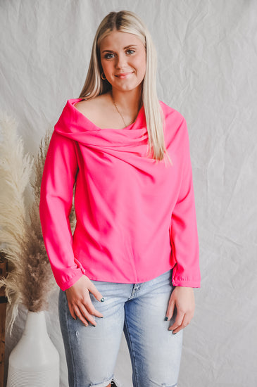 Colorful Cowled Neck Top | JQ Clothing Co.