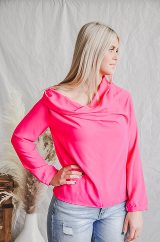 Colorful Cowled Neck Top | JQ Clothing Co.