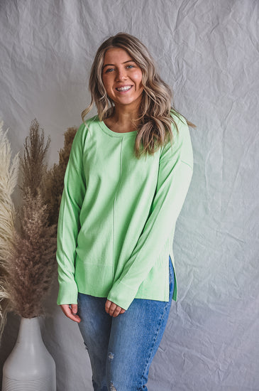 Lovely Lime Cozy Basic Sweater | JQ Clothing Co.