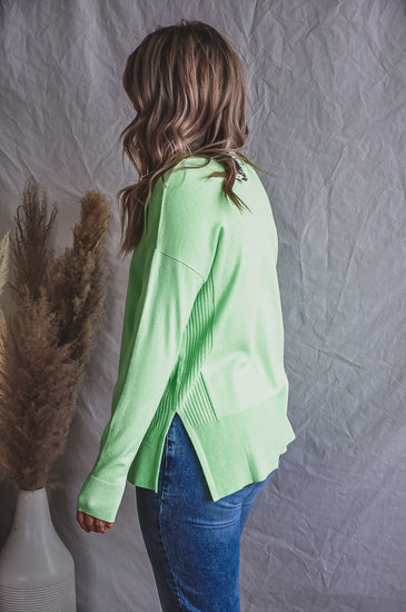 Lovely Lime Cozy Basic Sweater | JQ Clothing Co.