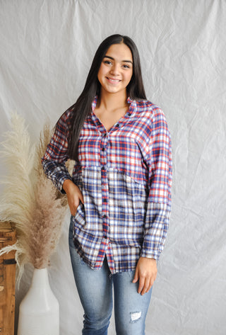 Two-Tone Plaid Top | JQ Clothing Co.