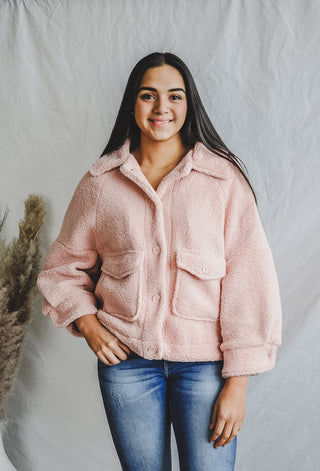 Pink Me Up Sherpa Oversized Jacket | JQ Clothing Co.