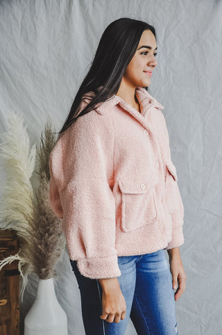 Pink Me Up Sherpa Oversized Jacket | JQ Clothing Co.