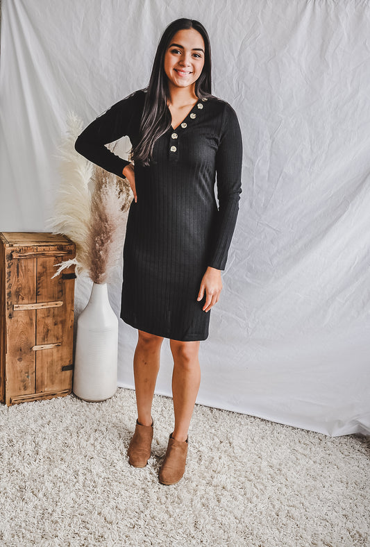 Cool Weather Classic Ribbed Knit Dress | JQ Clothing Co.