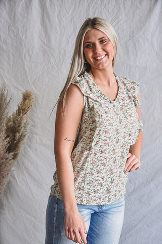 Mint Chip Floral Top | JQ Clothing Co.