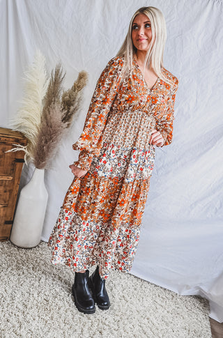 Sandy Tiered Floral Midi Dress | JQ Clothing Co.