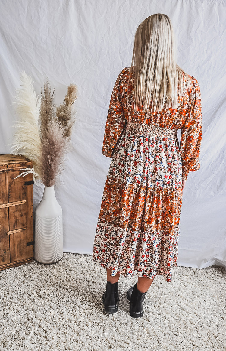 Sandy Tiered Floral Midi Dress | JQ Clothing Co.