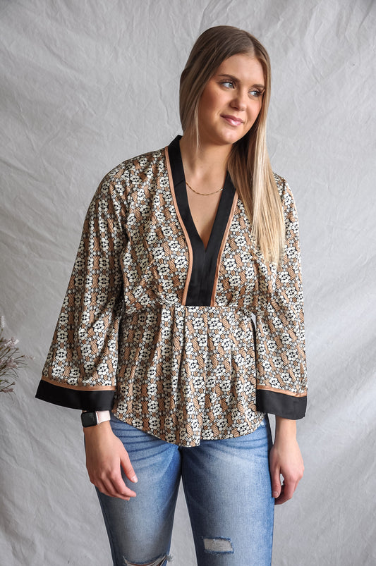 Dainty Printed Throwback Blouse