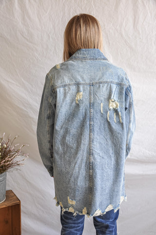 Dark Distressed Denim Jacket | JQ Clothing Co.