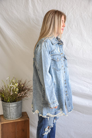 Dark Distressed Denim Jacket | JQ Clothing Co.