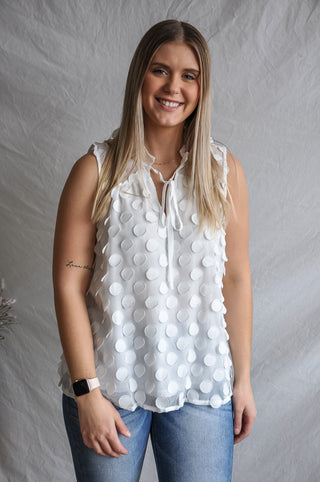 Dotted Textured Sleeveless Top