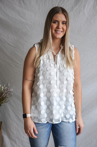 Dotted Textured Sleeveless Top