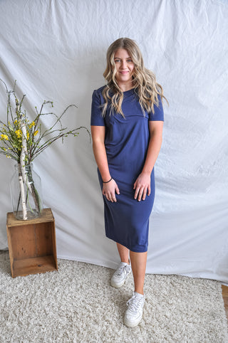 Flowy Knit Basic T-Shirt Dress | JQ Clothing Co.