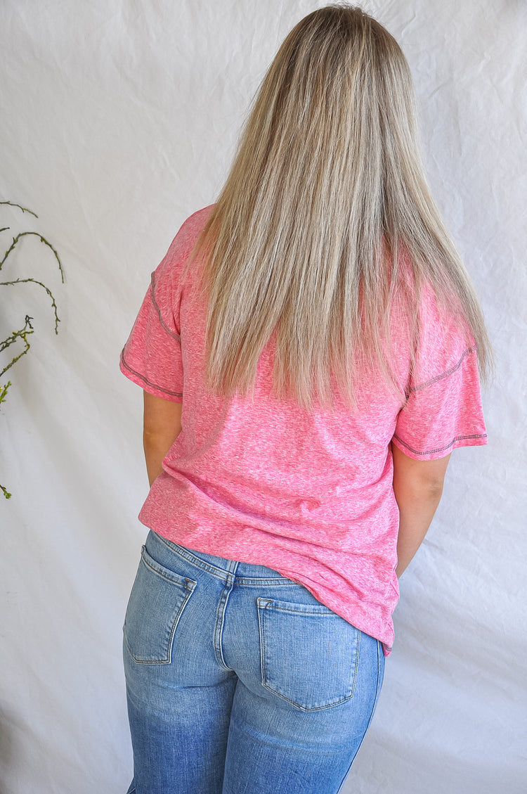 For Real Fuchsia Henley Top | JQ Clothing Co.