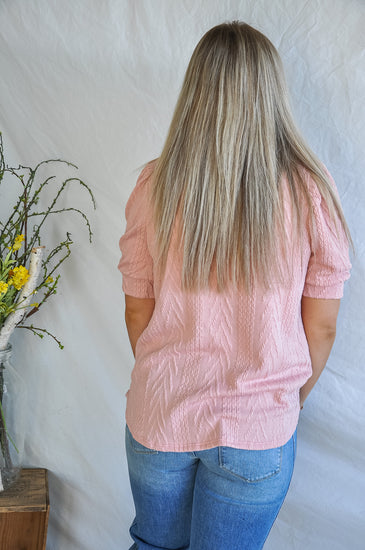 Half Sleeve Cable Lightweight Top | JQ Clothing Co.