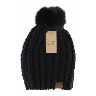 Chenille Knit Pom Beanie | JQ Clothing Co.