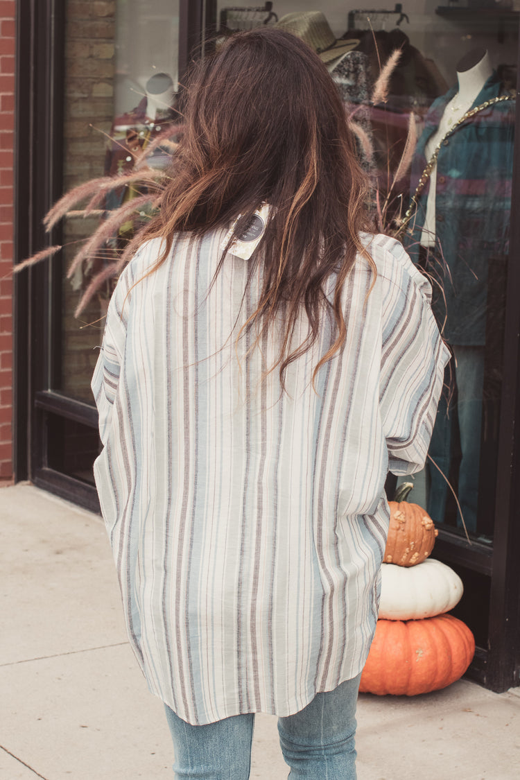 Oversized Stripe Button Down | JQ Clothing Co.