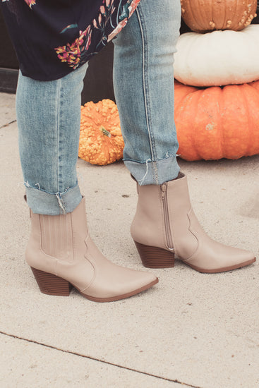 Kelsea Taupe Bootie | JQ Clothing Co.