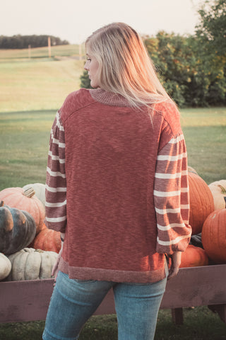 Red Wine Striped Sweater | JQ Clothing Co.