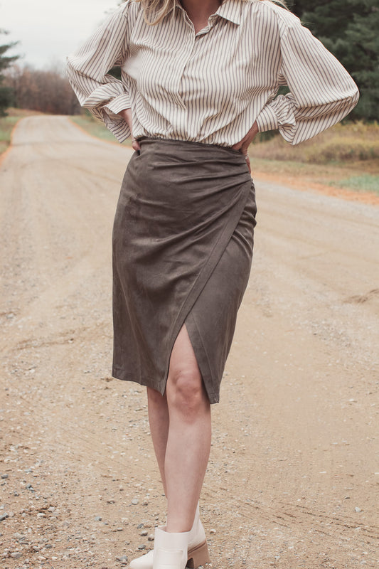 Suede Pleated Skirt | JQ Clothing Co.