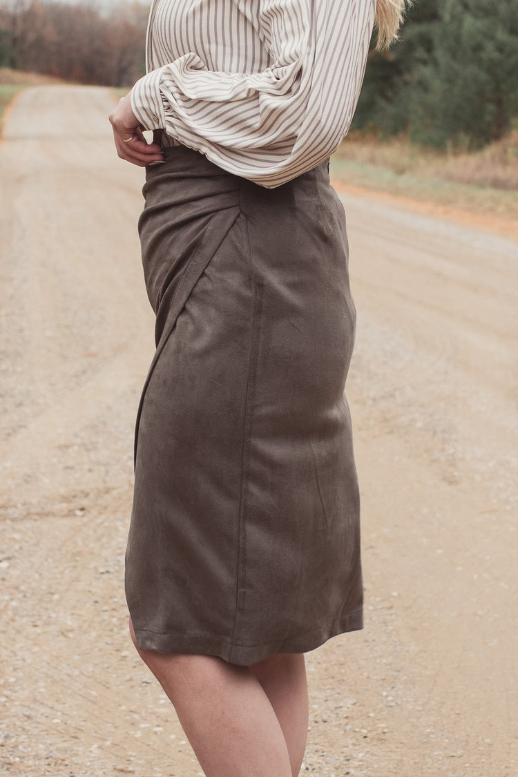 Suede Pleated Skirt | JQ Clothing Co.
