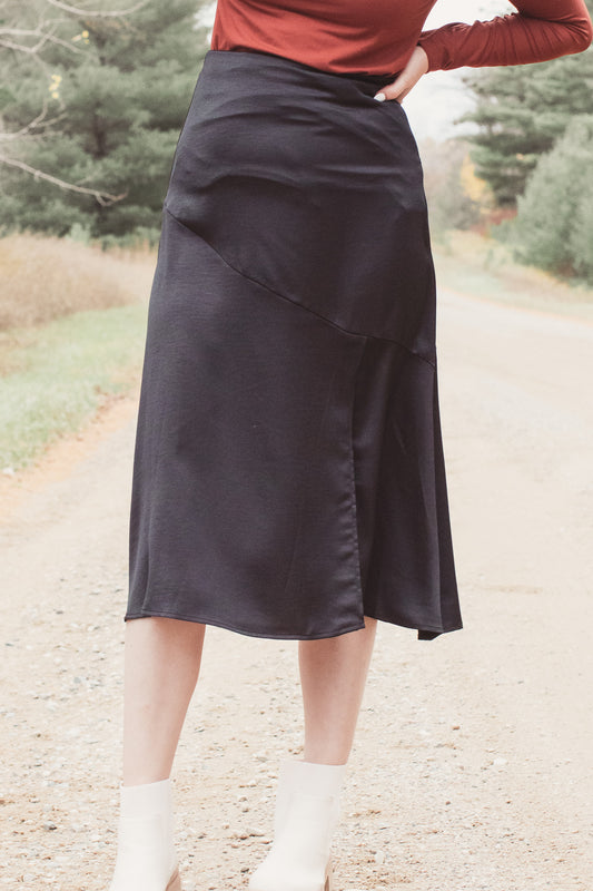 Satin Staple Midi Skirt | JQ Clothing Co.