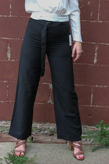 Black & Belted High Waist Pants | JQ Clothing Co.