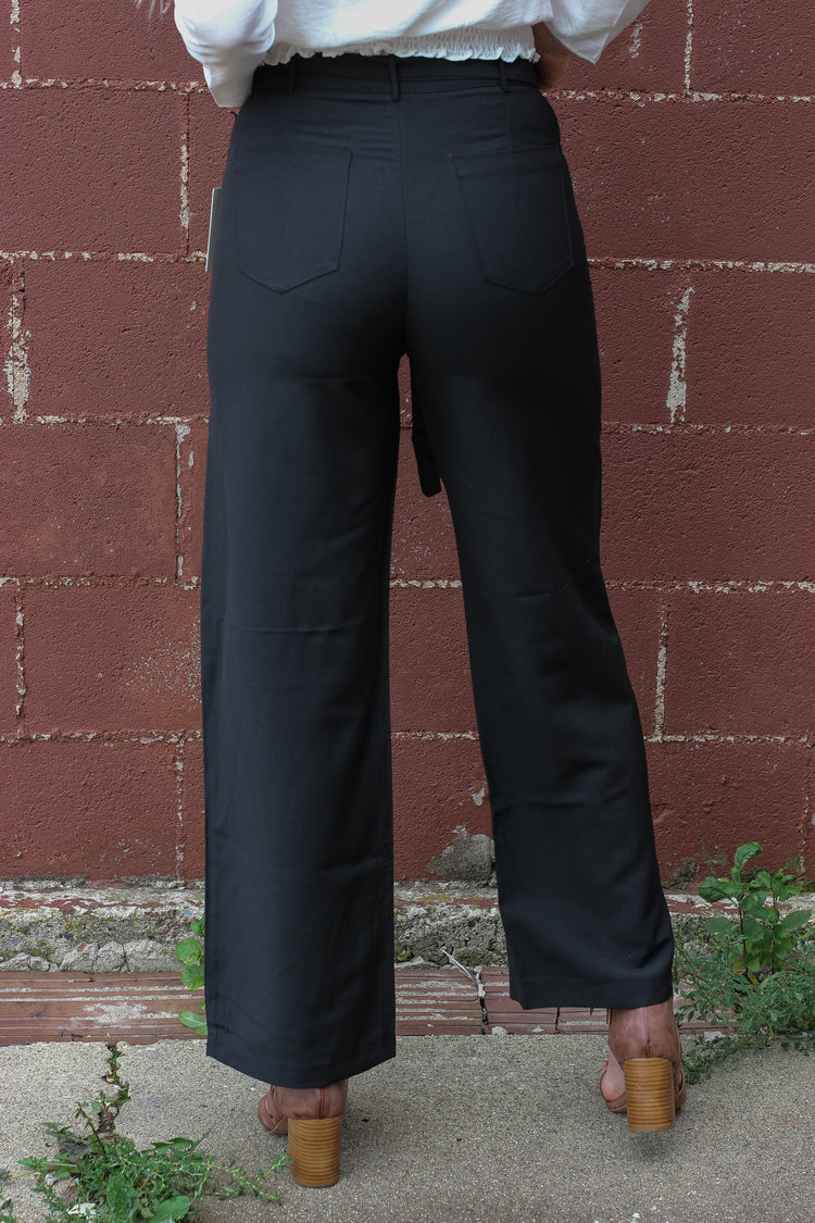 Black & Belted High Waist Pants | JQ Clothing Co.