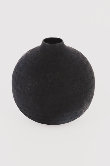 Small Round Black Vase | JQ Clothing Co.