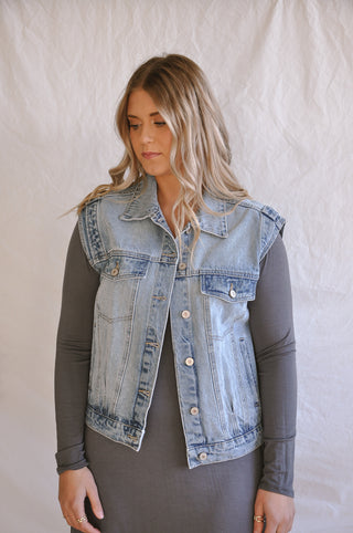 Kancan Justin Denim Vest | JQ Clothing Co.