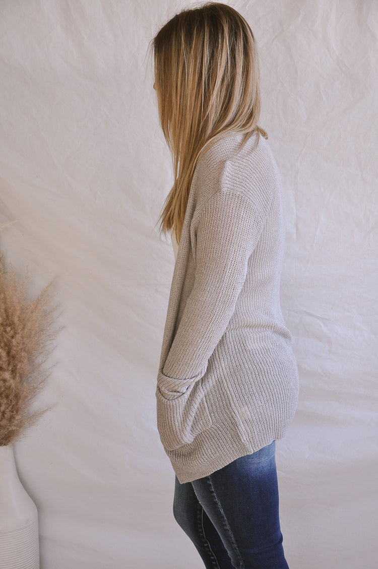 Light Gray Knit Cardigan Sweater | JQ Clothing Co.