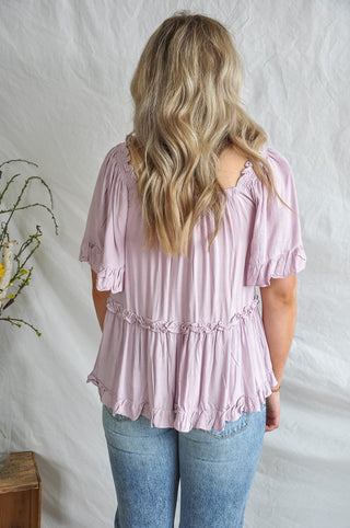 Lovely Lilac Peasant Style Blouse | JQ Clothing Co.